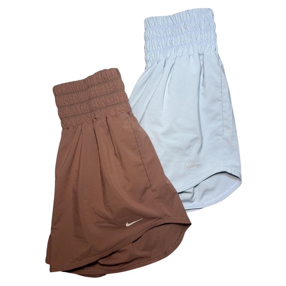 Nike One Dri-FIT Ultra High-Waisted Smocked Women's Shorts Small EUC Bundle (2)